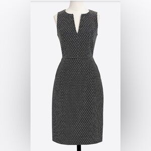Beautiful J. Crew Black and White Polka-dot split-neck sheath dress size 4